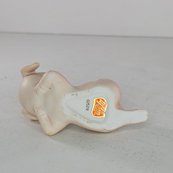 Vintage Lefton Porcelain Pig Figurine Lying Down #02529 - Picture 5 of 8